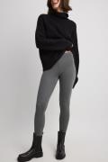 NA-KD Leggings i jersey med middels liv - Grey