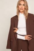 NA-KD Topp med lange ermer og turtle neck - White