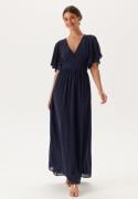 Bubbleroom Occasion Butterfly Sleeve Chiffon Gown Navy 38