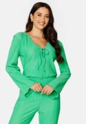 BUBBLEROOM Randy pleated top Light green M