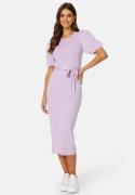 BUBBLEROOM Linnelle knitted puff sleeve dress Lilac M