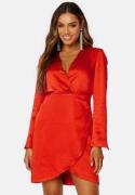 Y.A.S Sannie LS Drape Dress Fiery Red S