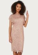 AngelEye Scallop Sequin Midi Dress Rose Gold S (UK10)