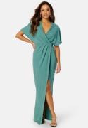 Bubbleroom Occasion Wrap Slit Maxi Dress Dark dusty green 42