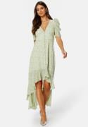 BUBBLEROOM Summer Luxe High-Low Midi Dress Green / Floral 44