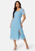 BUBBLEROOM Emilia puff sleeve dress Light blue / Patterned 36