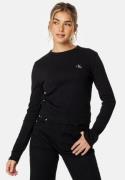 Calvin Klein Jeans Woven Label Rib Long Sleeve BEH Ck Black M