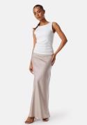 BUBBLEROOM Demi Maxi Satin Skirt Light nougat 36