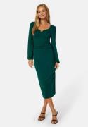 BUBBLEROOM Rudina puff sleeve midi dress Dark green M