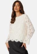 Y.A.S Perla LS Lace Top Whitecap Grey M