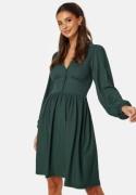 BUBBLEROOM Structure Button Short Dress Dark green XL