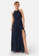 AngelEye High Neck Maxi Dress With Split Navy XS (UK8)