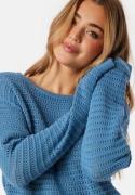VILA Vibellisina boatneck L/S knit top Coronet Blue XS