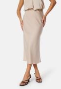 BUBBLEROOM Demi Midi Satin Skirt Light nougat 44