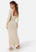 BUBBLEROOM Ayra Fine Knitted Maxi Dress Light beige L