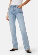 Pieces Pckelly Mid Waist Straight Jeans Light Blue Denim 31/30