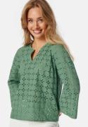 Happy Holly Noralie Broderie Anglaise Blous Green 48/50