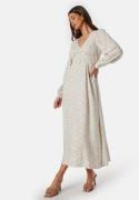 BUBBLEROOM Viscose V-neck Maxi Dress Offwhite/Patterned 34