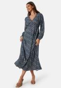 BUBBLEROOM Pennie Viscose Maxi Dress Dark blue/Patterned 36