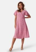 VILA Lovie S/S Wrap Midi Dress Sweet Lavender AOP:A 40