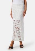 BUBBLEROOM Midi Lace Skirt White 38