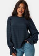 BUBBLEROOM Viscose Frill Blouse Navy 38