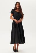 BUBBLEROOM Puff Sleeve Cotton Dress Black L