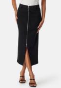 BUBBLEROOM Zip Midi Skirt Black S