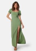 John Zack Puff Sleeve Maxi Dress With Split Sage Green XXL (UK18)