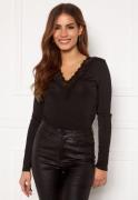 Object Collectors Item Leena L/S Lace Top Black 40