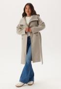 BUBBLEROOM High Neck Midi Coat Light beige M