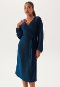 Happy Holly Sparkling Midi Wrap Dress Blue 48/50