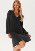 BUBBLEROOM Sparkling Puff Sleeve Dress Black/Silver XL