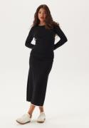 Happy Holly Viscose Contrast Knitted Skirt Black/Offwhite 32/34