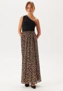 BUBBLEROOM Mesh Wide Maxi Skirt Leopard XS