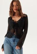 BUBBLEROOM Mesh Tie Cardigan Black XS