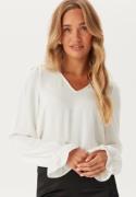 Pieces Pctiffany Ls V-neck Top Cloud Dancer XS