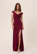 Bubbleroom Occasion Twist Off Shoulder Gown Dark green S