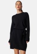 VILA Viril O-neck L/S BELT KNIT DRESS Black S