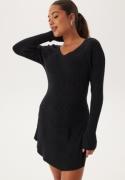 Pieces Pcprista Ls V-neck Knit Dress Black M