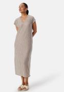 VERO MODA Vmlana Ss V-neck Calf Dress Jrs Moon rock/Snow White M