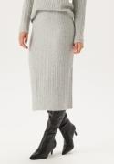 ONLY Onljeanett Life Midi Rib Skirt Light Grey Melange L