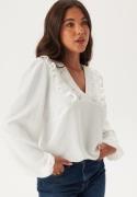 BUBBLEROOM Frill Detail Puff Sleeve Blouse White L