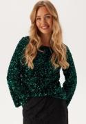 VILA Vifaith Boat Neck L/S SEQUIN T Pineneedle Detail:pineneedle S L