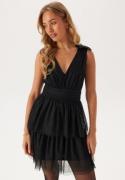 Bubbleroom Occasion Tulle Frill Short Dress Black 44