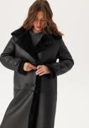 VILA Vimella Long Sherling Coat Black 44