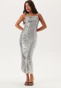 BUBBLEROOM Sequin Strap Dress Silver XL