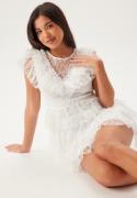 Bubbleroom Occasion Lace Frill Short Dress White XXS