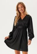 BUBBLEROOM Wrap L/S Structured Dress Black M