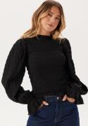 BUBBLEROOM Frill Structured Blouse Black L